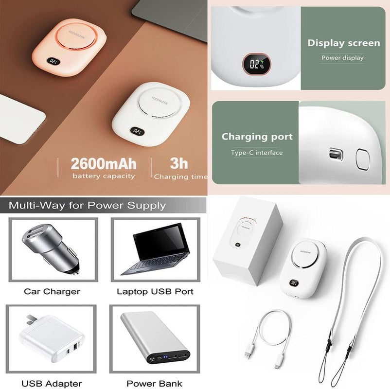 Portable Neck Fan, Handheld Mini Fan Small Personal Fan, Hand Held Fan USB Rechargeable Eyelash Fan for Woman Man Home Outdoor Travel