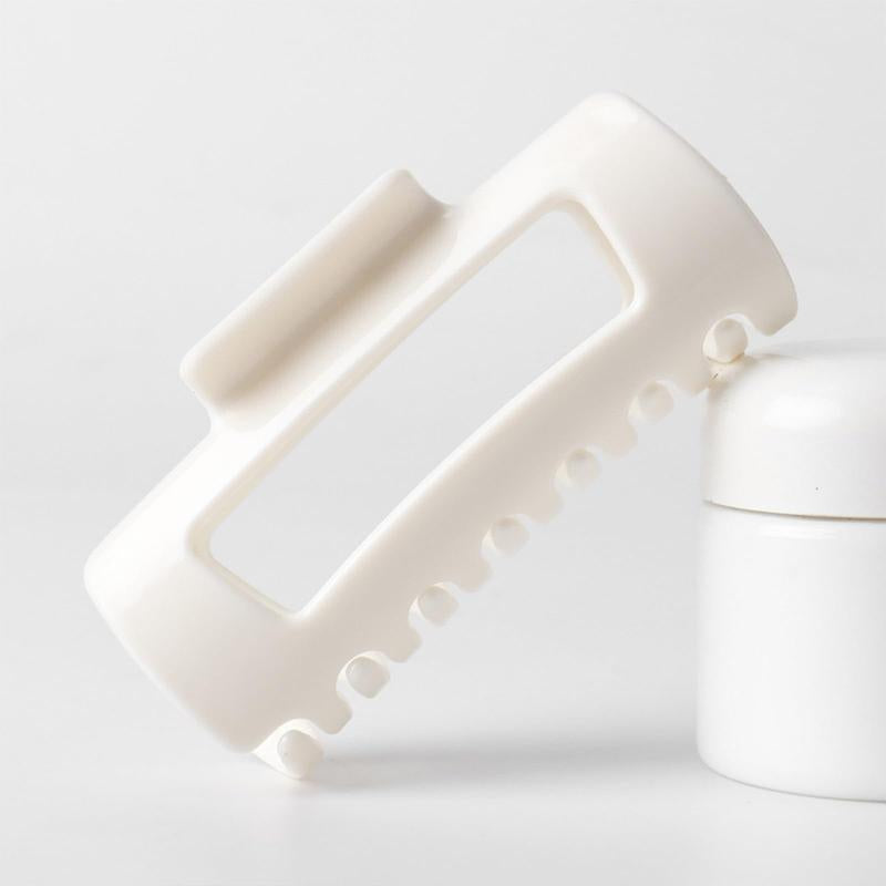 Soft Hair Clips for Women, Bendable Claw Clip, Non-Slip Square Squishy Silicone, Flexible Scalp-Safe Soft Cozy Clip, Unsnappable for Thick or Fine Hair, Strong Hold All-Day Comfort(Black and White)