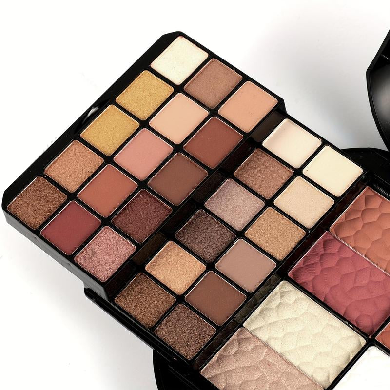 Multi-Functional Makeup Set, 1 Count Earth Color Cosmetic Eyeshadow, Blush Powder, Contouring Powder, Natural Color Make up Kit for Women & Girls Home and Travel Use