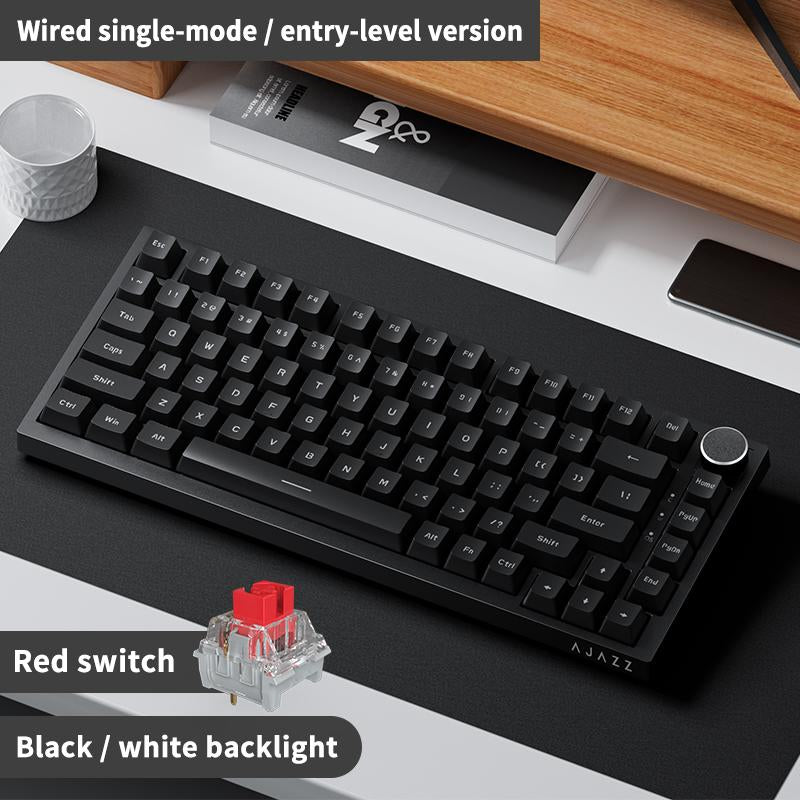 AJAZZ AK820 Wired Mechanical Keyboard, Hot Swappable Socket Gasket Structure Customization Keyboard, RGB Layer Filling PBT Keycap Keyboard for Gaming, Office, Home