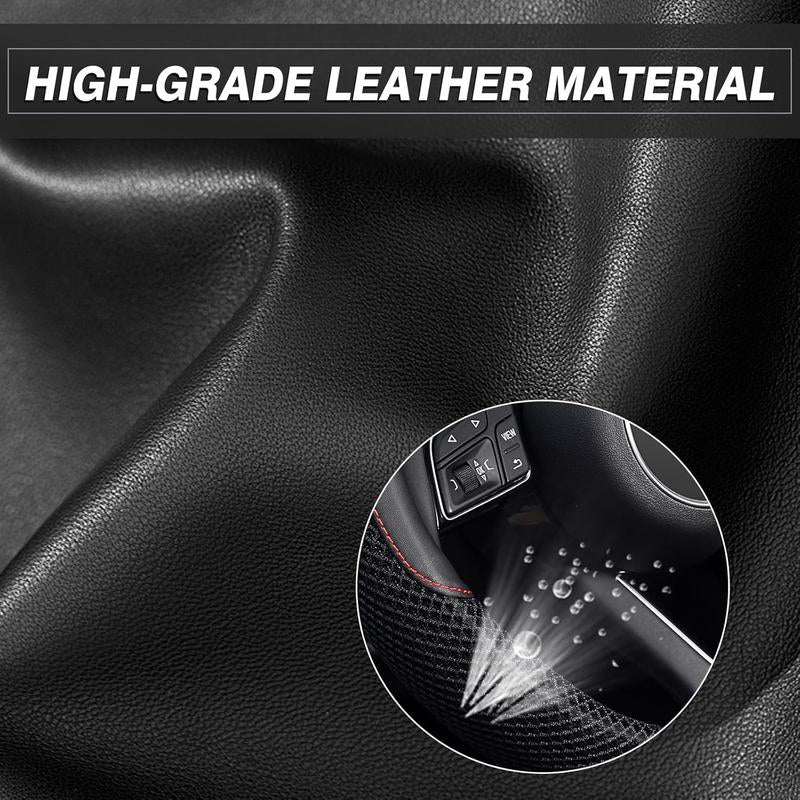 Car Steering Wheel Cover, Microfiber Breathable Ice Silk Leather Steering Wheel Cover Soft Anti-Slip Safety, 15Inch Four Season Universal Fits for Most Truck,Suv,Cars Car Interior Decoration Accessories (Black)