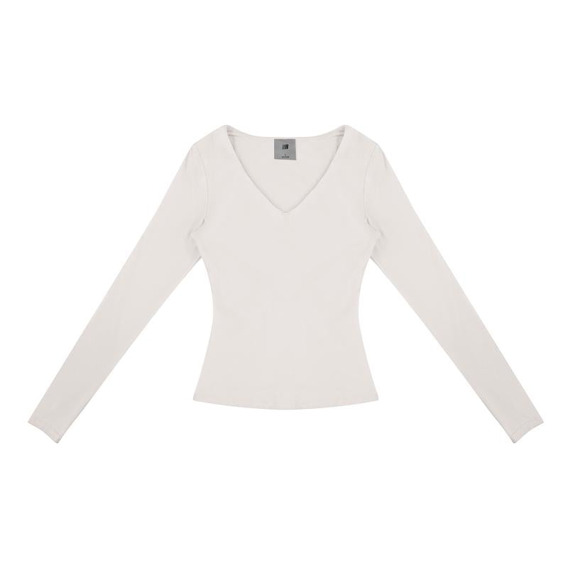 FDR Women'S Solid Color V-Neck Double-Lined Long Sleeve Tee | Lightweight Breathable Stretch | Slim-Fit Layering Essential for Fall Workouts & Everyday Womenswear Top Style Basic