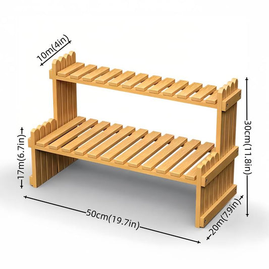 Trending Bamboo Desk Rack, 3-In-1 Plant Display & Storage Small Space Divider Home/Office/Balcony, Stylish MULTI-TIER Plant Stand, Double Duty: Plant Shelf + Book Organizer Natural Wood & Modern Design Perfect for Plant Moms/Dads! Wooden