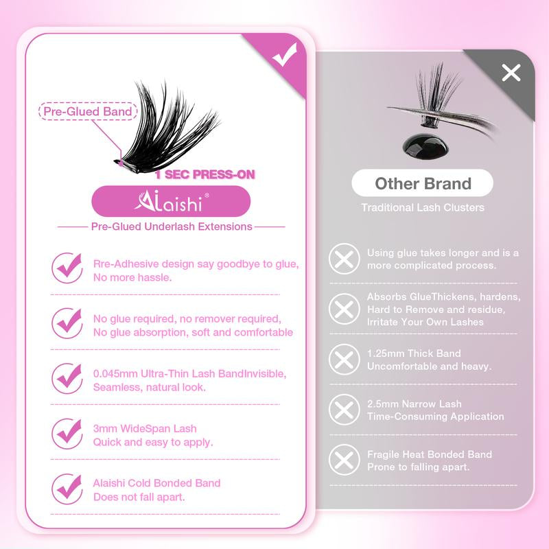 Ailaishi Glue-Free Eyelash Clusters – 10–18Mm Short Comic-Style C Curl DIY Lash Extensions, Waterproof Beginner-Friendly False Eyelashes with Tweezers, Household Cosmetics