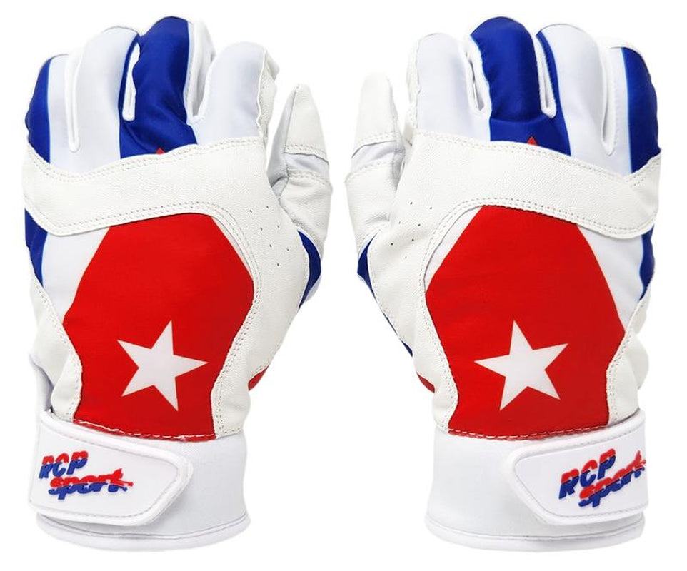 RCP Products Cuban Baseball and Softball Batting Gloves Rip and Tear Resistant Reinforced Crotch Adjustable Sizes Guantes De Bateo