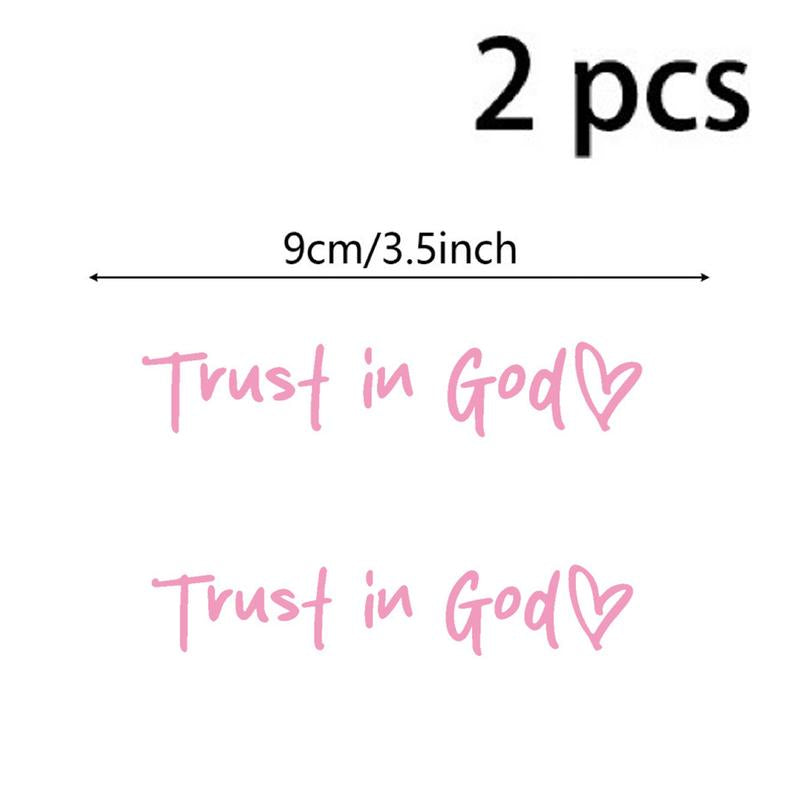 2Pcs Trust in God Car Rearview Mirror Sticker, Car Rearview Mirror Decal, Inspirational Vinyl Sticker, Ideal Christian Gift