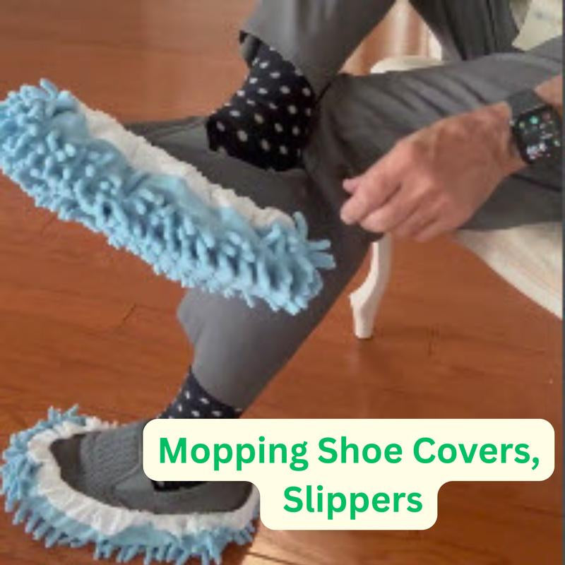 Stroll N Swipe Mopping Slippers. Walk and Mop Shoe Covers Slippers for Easy Floor Cleaning for Home, Kitchen, Office. Great for Wood, Tile, Laminate Flooring and More