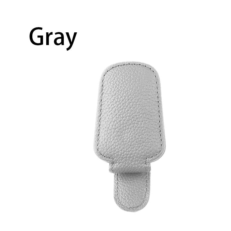 Magnetic Leather Sunglasses Stand Car Sun Visor - 2-In-1 Glasses Holder and Ticket Card Stand | Premium Car Sun Visor Accessory (1 Pack, Black/Gray)