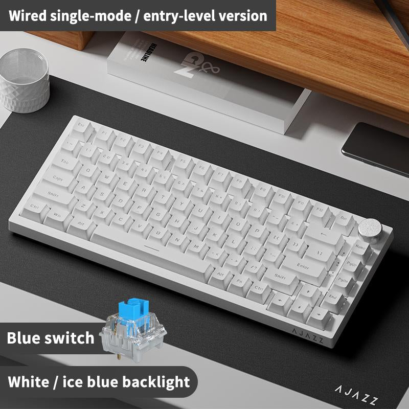 AJAZZ AK820 Wired Mechanical Keyboard, Hot Swappable Socket Gasket Structure Customization Keyboard, RGB Layer Filling PBT Keycap Keyboard for Gaming, Office, Home