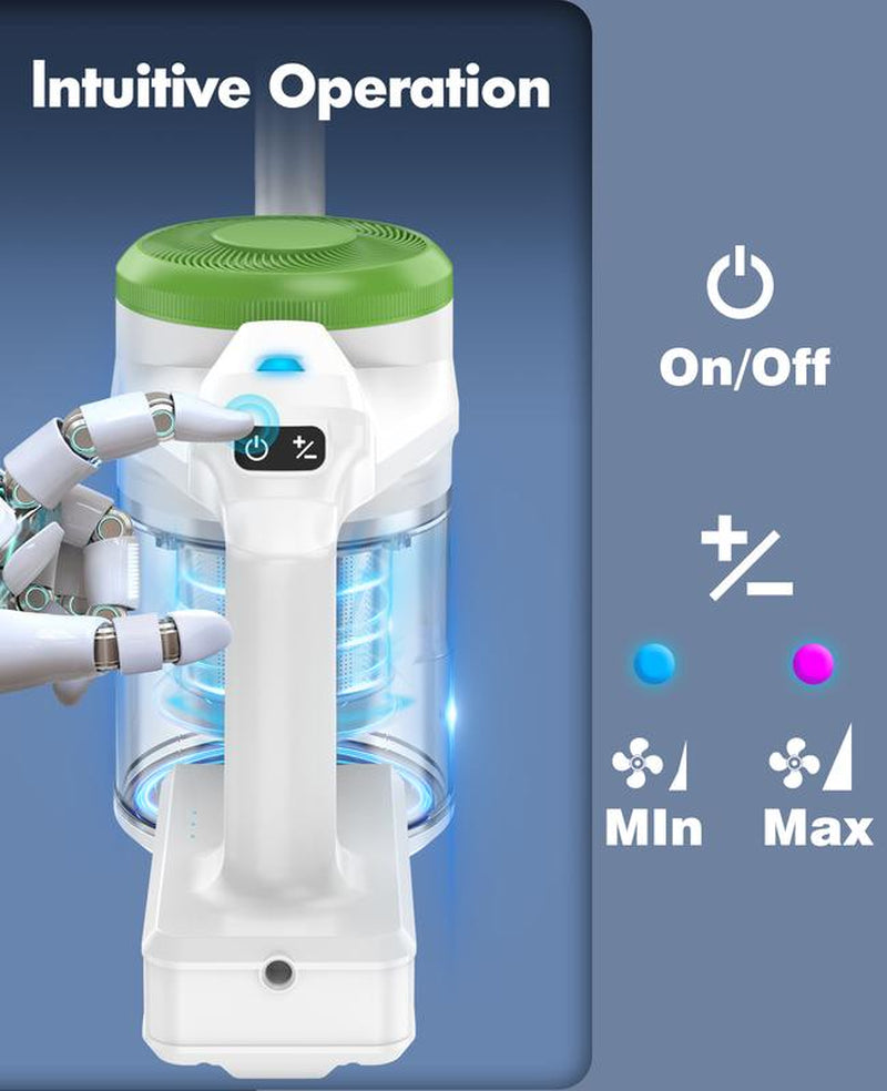 Carevac+ P017 Cordless Vacuum Cleaner, 12Kpa Dual-Suction 35Min Runtime, 1.16Kg Lightweight Stick Vacuum with Wall Mount, 3-In-1 Brushes for Pet Hair/Carpet/Hard Floors Appliances Dust Extractor Cleaning Tools Steamcleaner Dog Grooming Vacuum